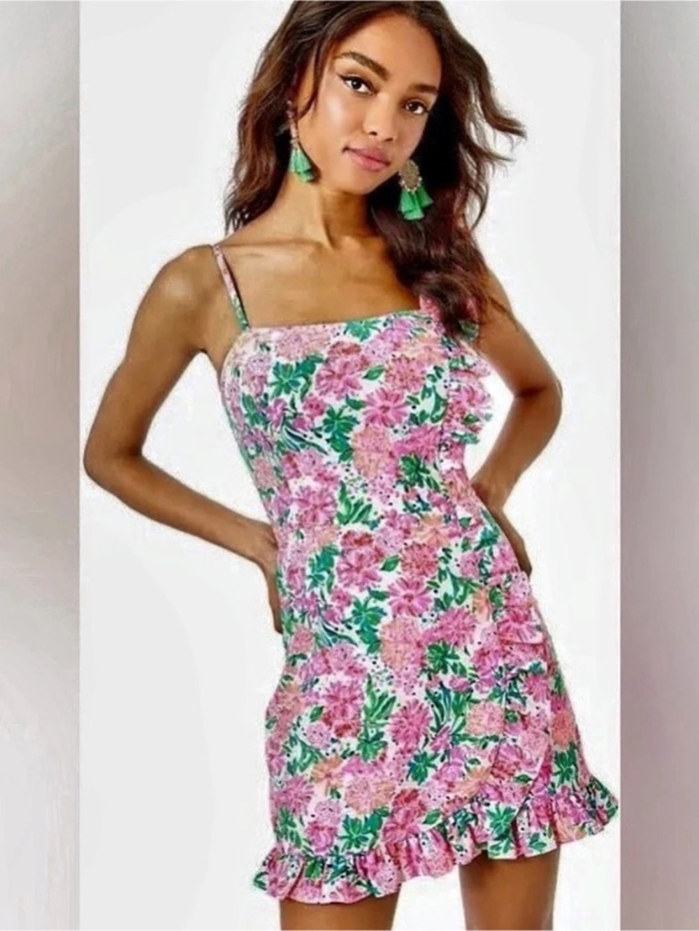 Lilly Pulitzer Maetha Romper Faux Skirt That’s What I Herd Floral Women